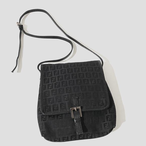 Fendi FF Zucca Logo Zucchino Monogram Canvas Shoulder Bag Purse Vintage Y2K 90's - Picture 1 of 16